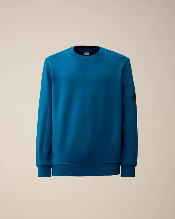 Man Diagonal Raised Fleece Sweatshirt Ink Blue CP Company Sweatshirts