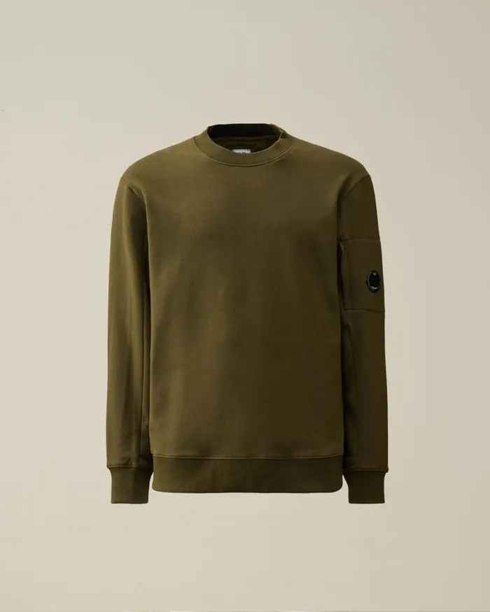 Man Diagonal Raised Fleece Sweatshirt Ivy Green CP Company Sweatshirts