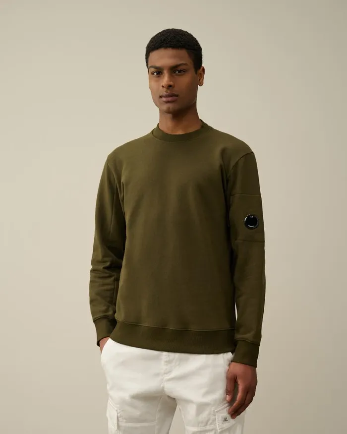 Man Diagonal Raised Fleece Sweatshirt Ivy Green CP Company Sweatshirts