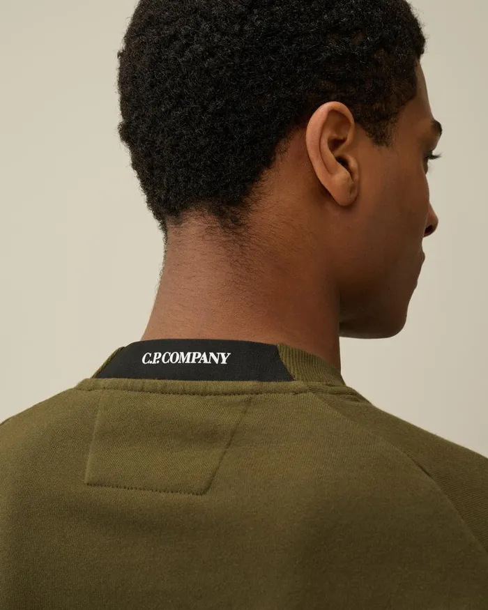 Man Diagonal Raised Fleece Sweatshirt Ivy Green CP Company Sweatshirts