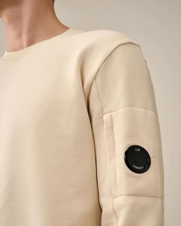 Man Diagonal Raised Fleece Sweatshirt Pistachio Shell 8211 Beige CP Company Sweatshirts