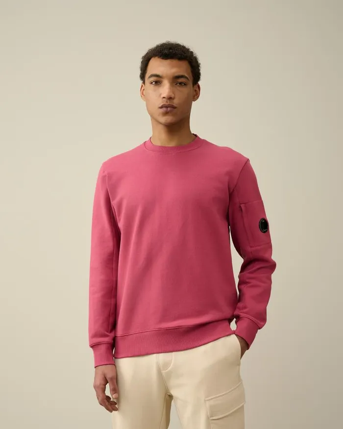 Man Diagonal Raised Fleece Sweatshirt Red Bud CP Company Sweatshirts