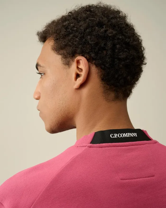 Man Diagonal Raised Fleece Sweatshirt Red Bud CP Company Sweatshirts