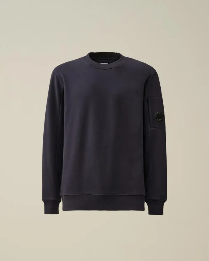 Man Diagonal Raised Fleece Sweatshirt Total Eclipse 8211 Blue CP Company Sweatshirts