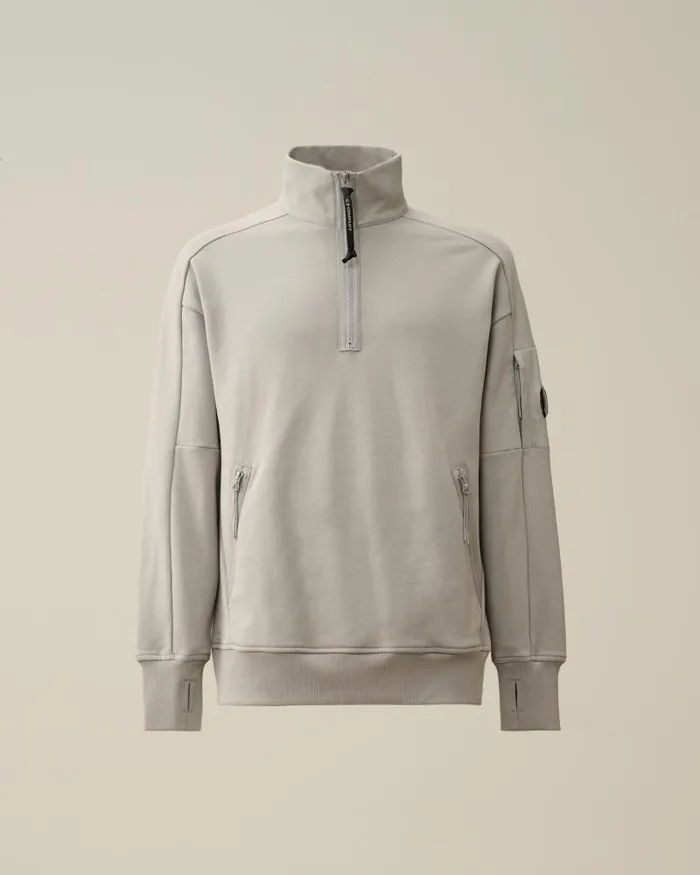 Man Diagonal Raised Fleece Zipped Sweatshirt Drizzle Grey CP Company Sweatshirts Man Diagonal Raised Fleece Zipped Sweatshirt Drizzle Grey CP Company Sweatshirts