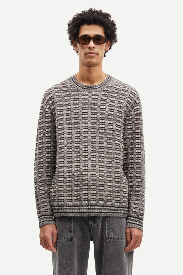 Man Eliott Crew Neck 14913 Crocodile Mel Samse Samse Knitwear