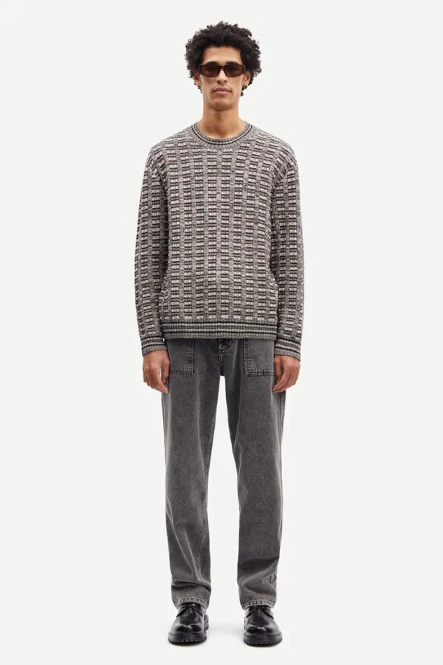 Man Eliott Crew Neck 14913 Crocodile Mel Samse Samse Knitwear
