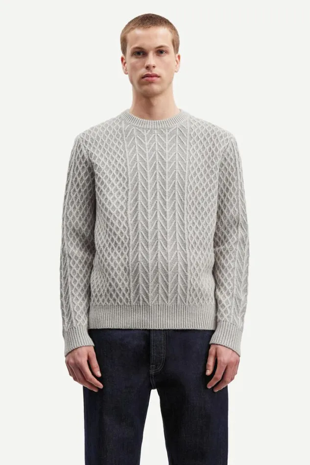 Man Ethan Crew Neck 15055 Ultimate Gray Mel Samse Samse Knitwear