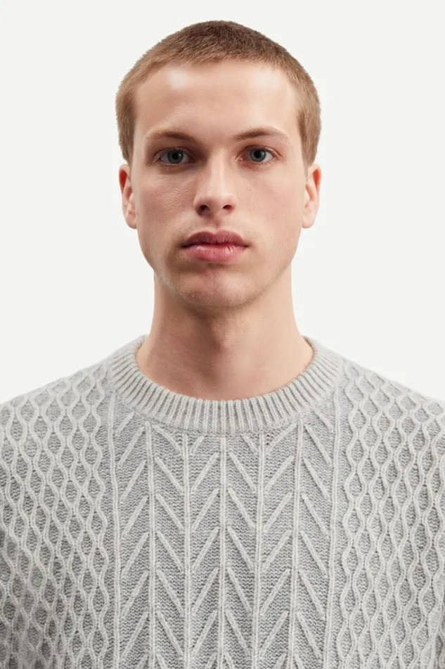 Man Ethan Crew Neck 15055 Ultimate Gray Mel Samse Samse Knitwear