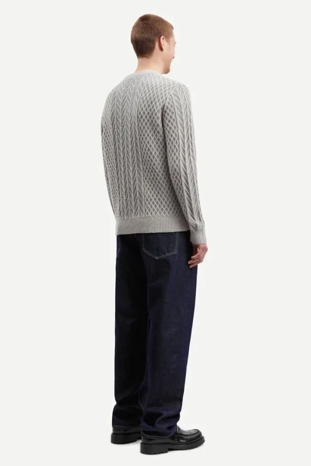 Man Ethan Crew Neck 15055 Ultimate Gray Mel Samse Samse Knitwear