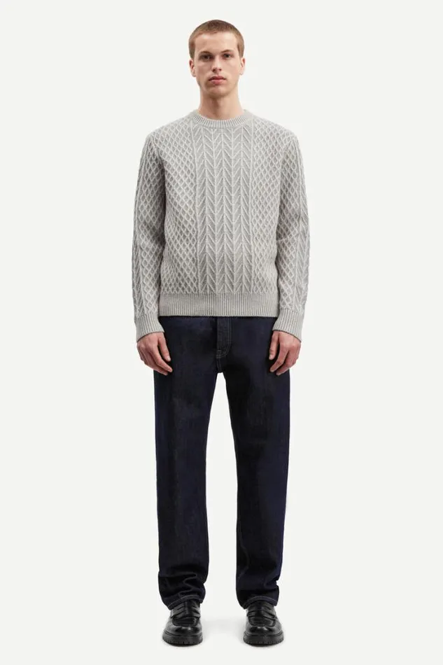 Man Ethan Crew Neck 15055 Ultimate Gray Mel Samse Samse Knitwear