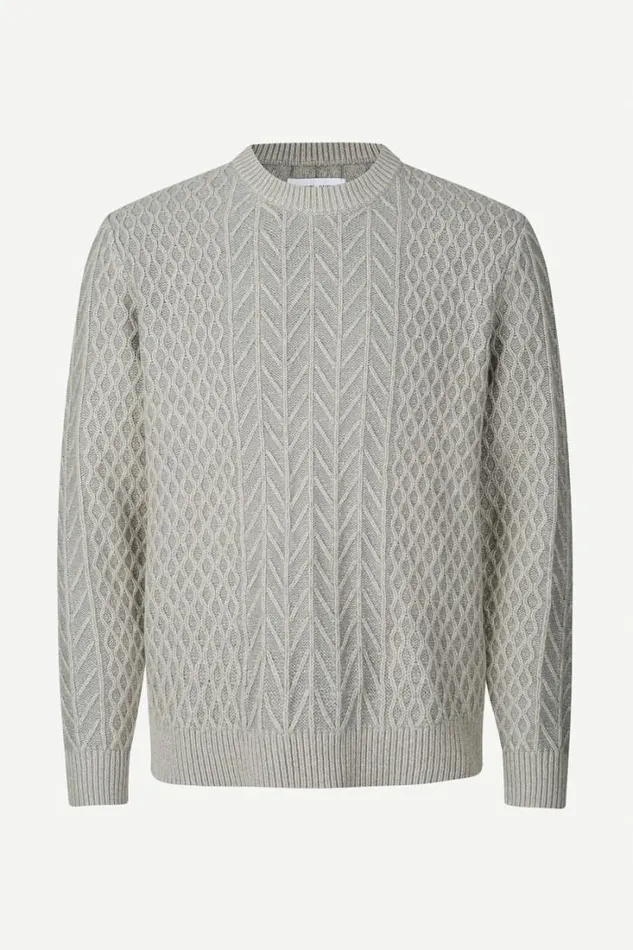 Man Ethan Crew Neck 15055 Ultimate Gray Mel Samse Samse Knitwear