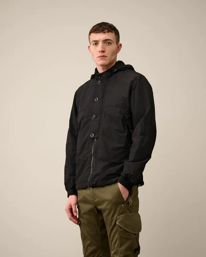 Man Flatt Nylon Goggle Overshirt Black CP Company Overshirt
