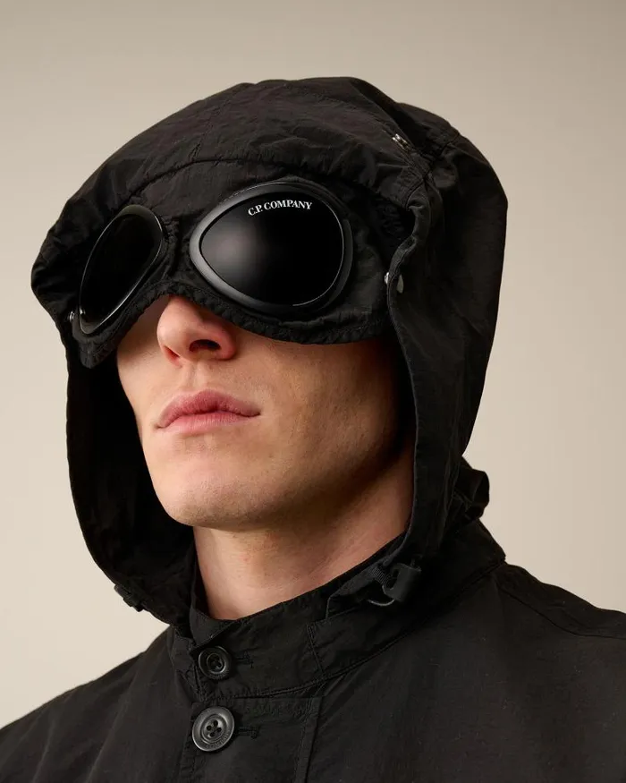 Man Flatt Nylon Goggle Overshirt Black CP Company Overshirt