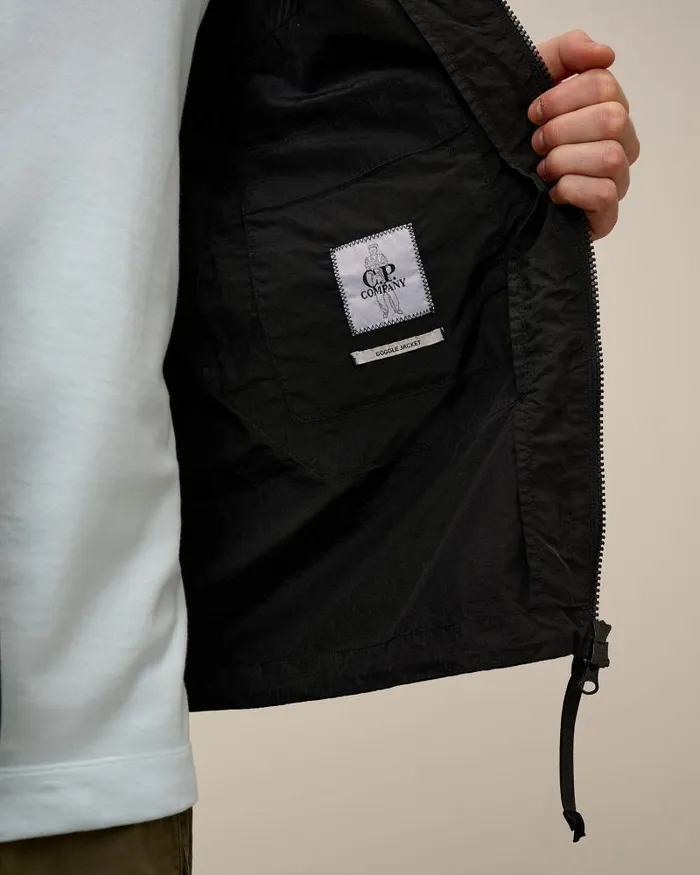 Man Flatt Nylon Goggle Overshirt Black CP Company Overshirt