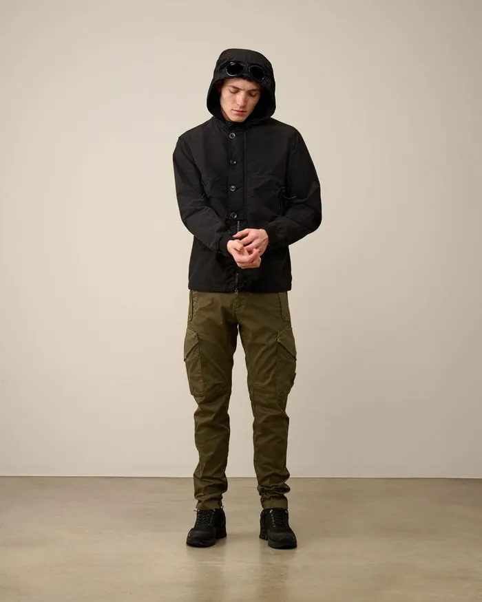 Man Flatt Nylon Goggle Overshirt Black CP Company Overshirt