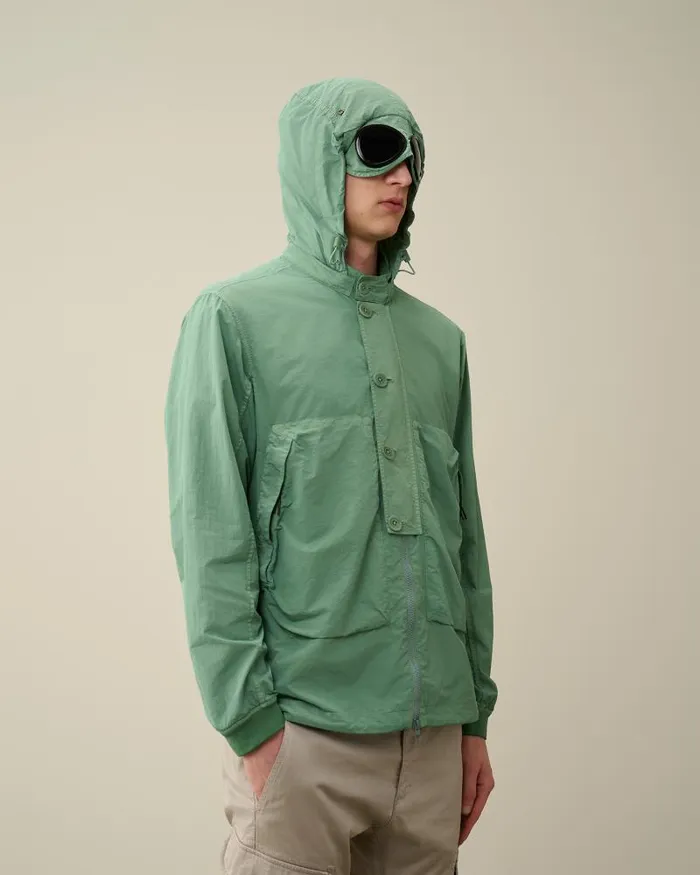 Man Flatt Nylon Goggle Overshirt Green Bay CP Company Overshirt