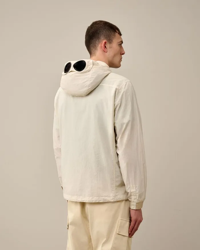 Man Flatt Nylon Goggle Overshirt Pistachio Shell 8211 Beige CP Company Overshirt