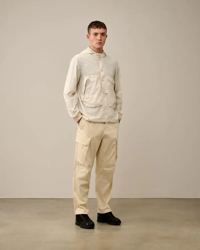 Man Flatt Nylon Goggle Overshirt Pistachio Shell 8211 Beige CP Company Overshirt