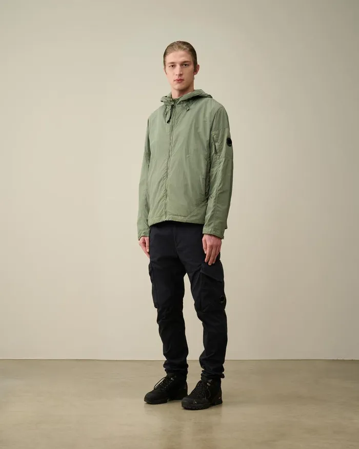 Man Flatt Nylon Reversible Hooded Jacket Agave Green CP Company Jacket and Coats