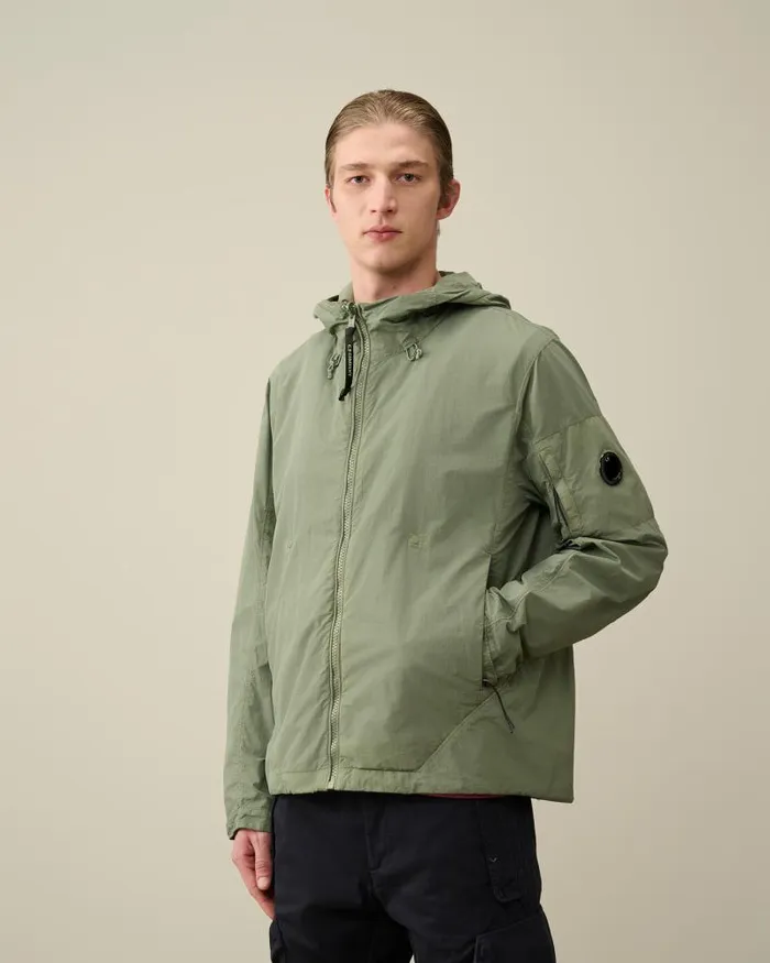 Man Flatt Nylon Reversible Hooded Jacket Agave Green CP Company Jacket and Coats