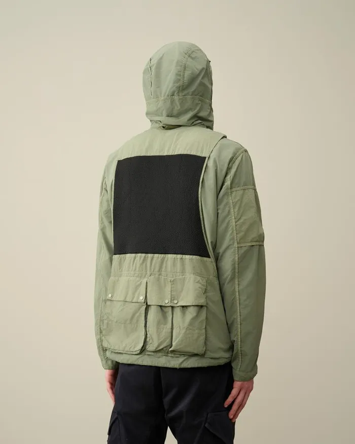 Man Flatt Nylon Reversible Hooded Jacket Agave Green CP Company Jacket and Coats
