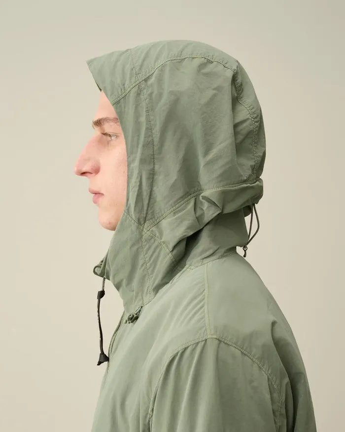 Man Flatt Nylon Reversible Hooded Jacket Agave Green CP Company Jacket and Coats