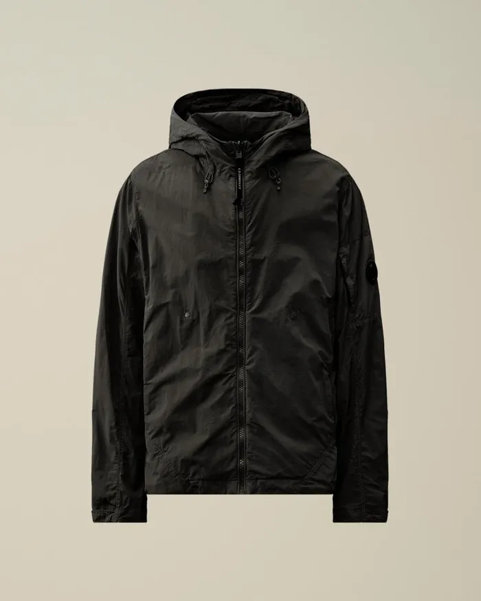 Man Flatt Nylon Reversible Hooded Jacket Black CP Company Jacket and Coats