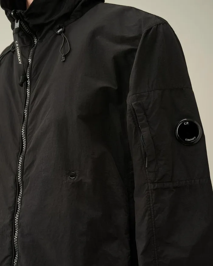 Man Flatt Nylon Reversible Hooded Jacket Black CP Company Jacket and Coats