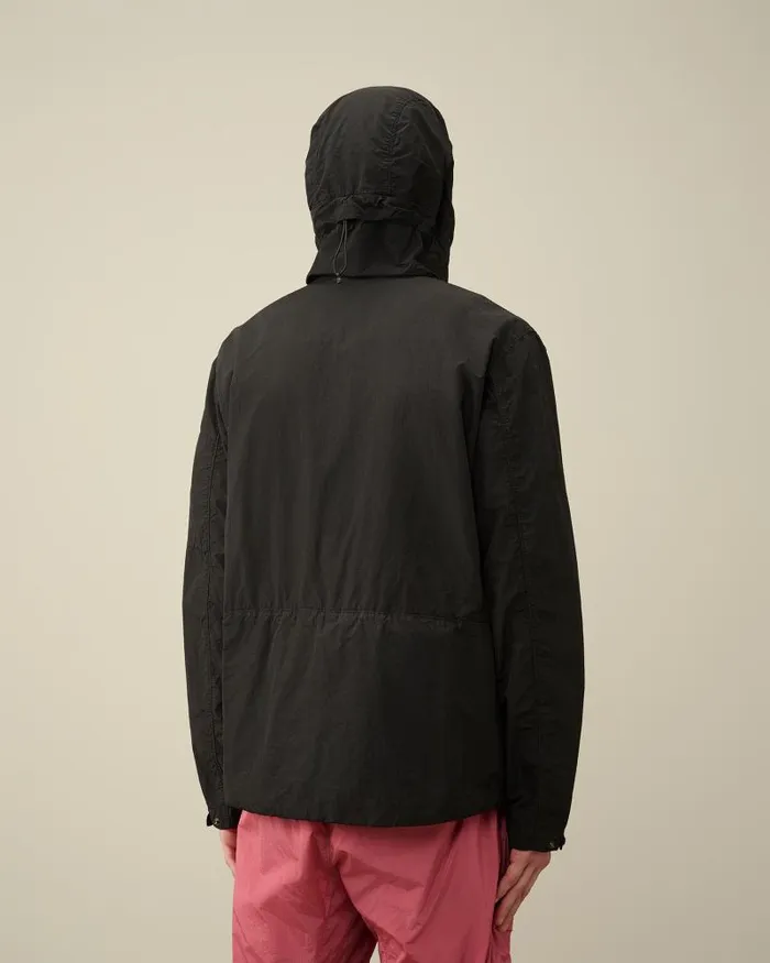 Man Flatt Nylon Reversible Hooded Jacket Black CP Company Jacket and Coats