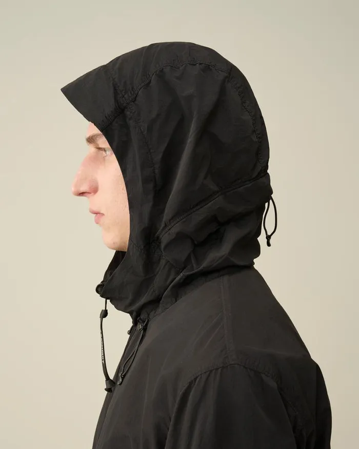 Man Flatt Nylon Reversible Hooded Jacket Black CP Company Jacket and Coats