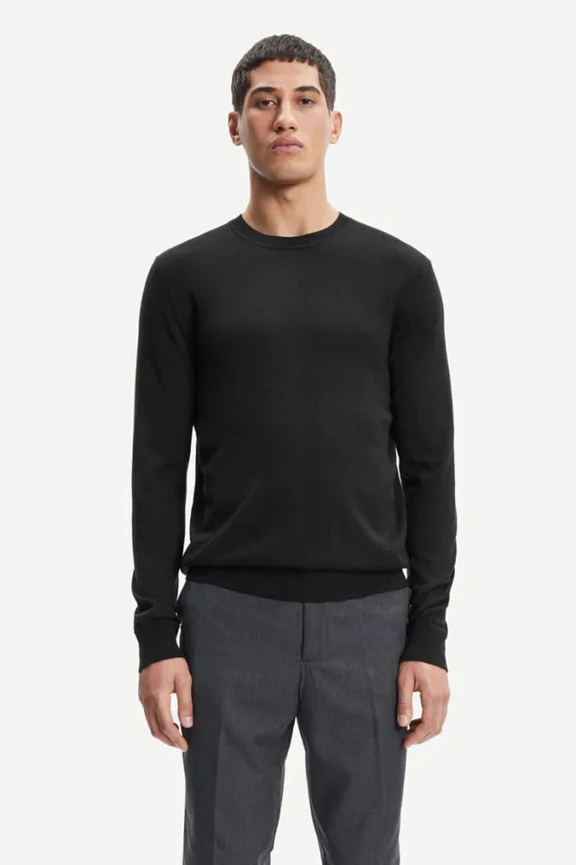 Man Flemming Crew Neck 3111 Black Samse Samse Knitwear