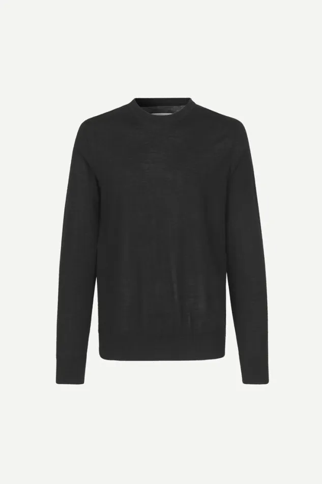 Man Flemming Crew Neck 3111 Black Samse Samse Knitwear Man Flemming Crew Neck 3111 Black Samse Samse Knitwear