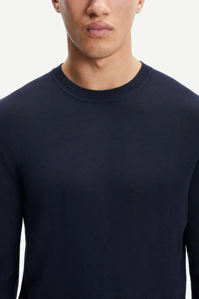 Man Flemming Crew Neck 3111 Night Sky Samse Samse Knitwear
