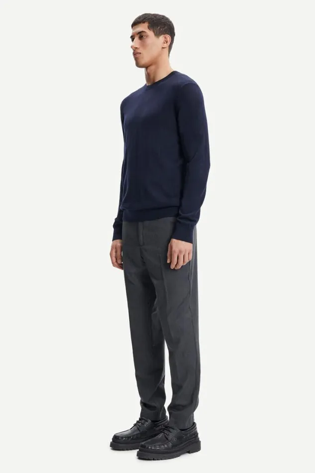 Man Flemming Crew Neck 3111 Night Sky Samse Samse Knitwear