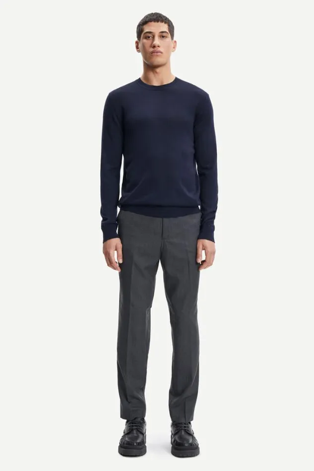 Man Flemming Crew Neck 3111 Night Sky Samse Samse Knitwear