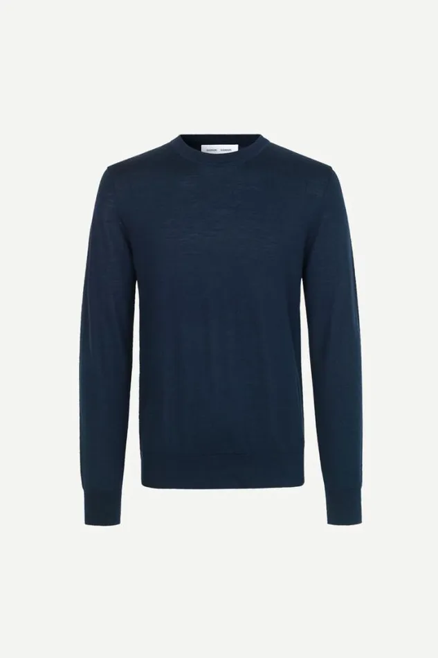 Man Flemming Crew Neck 3111 Night Sky Samse Samse Knitwear