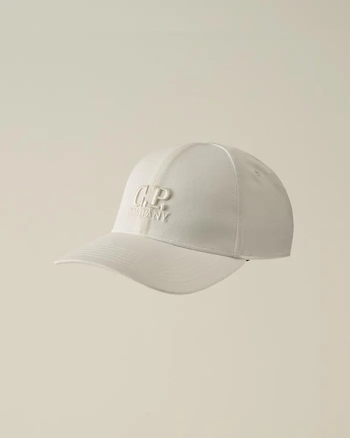 Man Gabardine Logo Cap Gauze White CP Company Hats