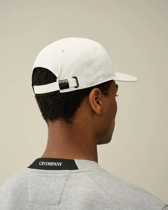 Man Gabardine Logo Cap Gauze White CP Company Hats