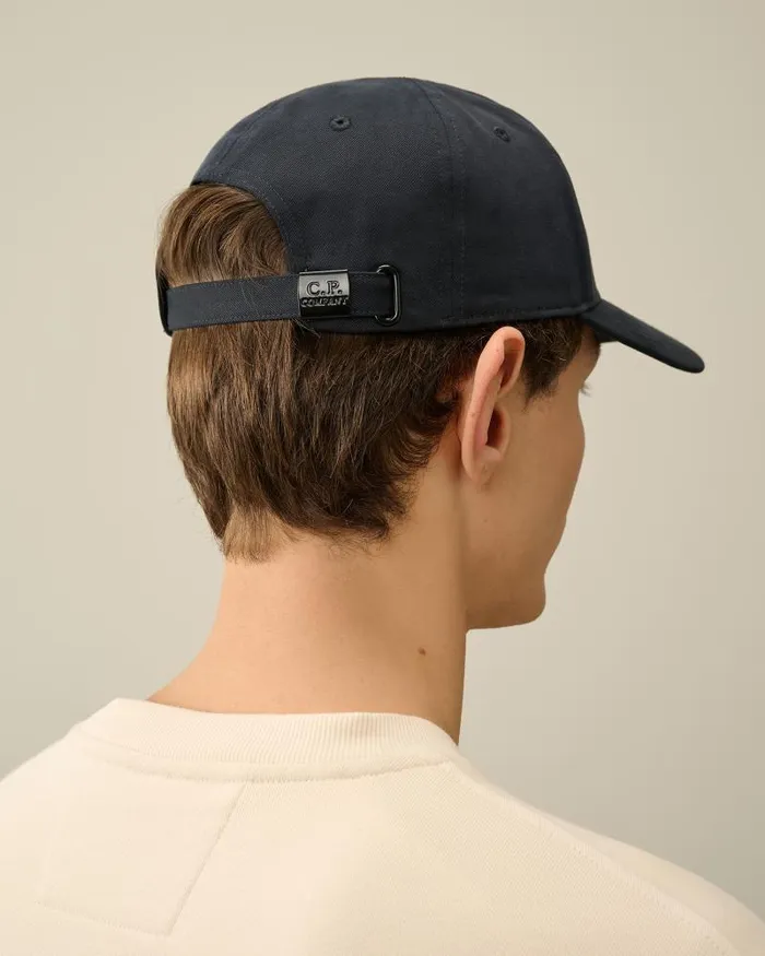 Man Gabardine Logo Cap Total Eclipse 8211 Blue CP Company Hats