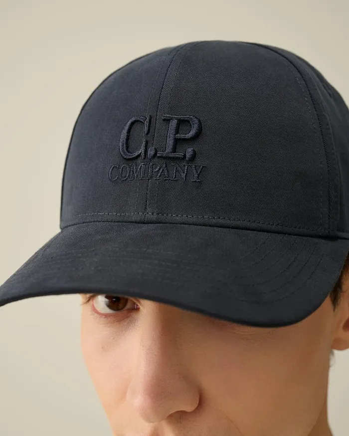 Man Gabardine Logo Cap Total Eclipse 8211 Blue CP Company Hats
