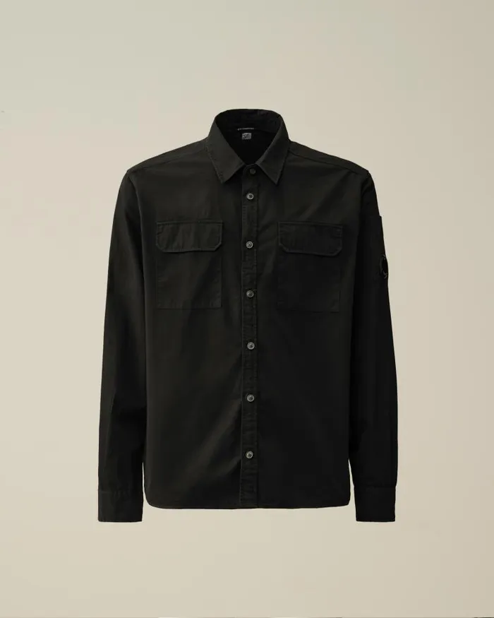 Man Gabardine Pockets Shirt Black CP Company Shirt