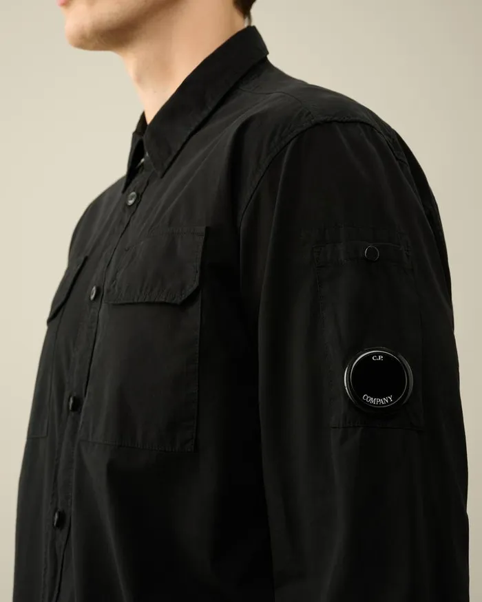Man Gabardine Pockets Shirt Black CP Company Shirt