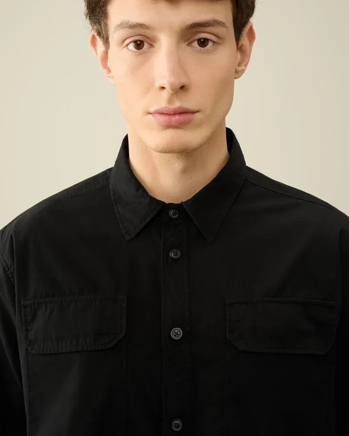 Man Gabardine Pockets Shirt Black CP Company Shirt