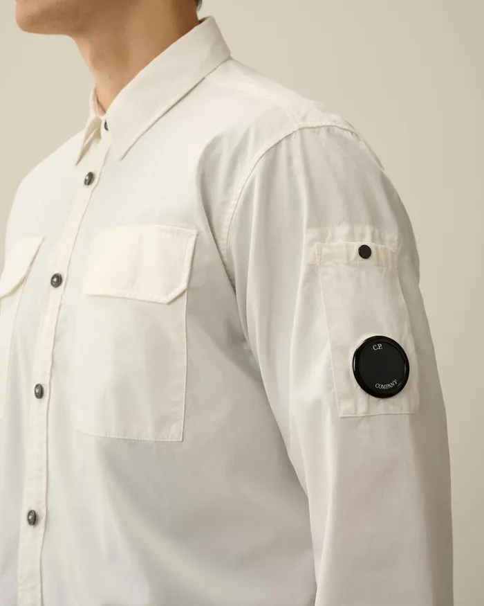Man Gabardine Pockets Shirt Gauze White CP Company Shirt