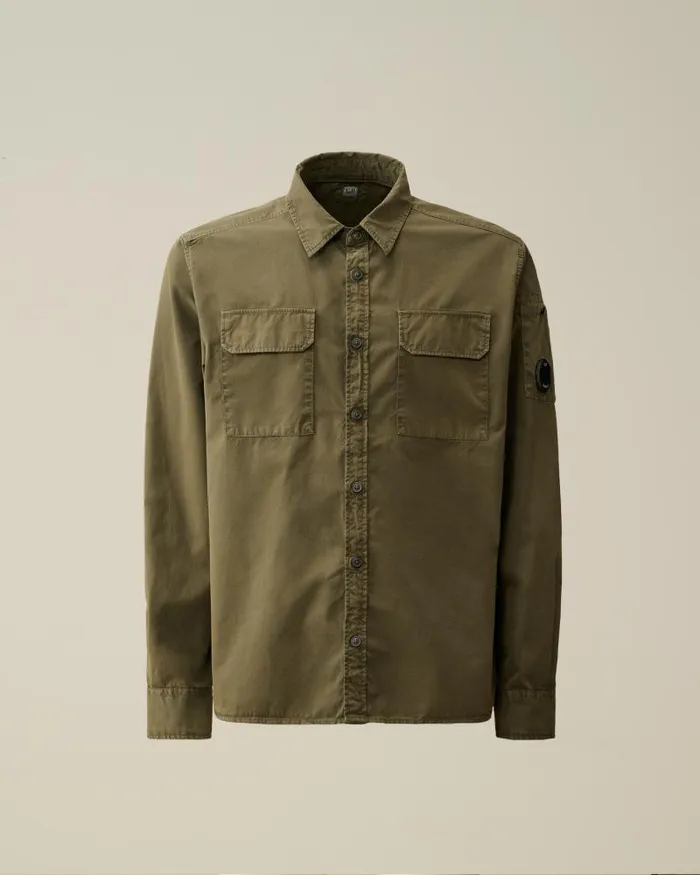 Man Gabardine Pockets Shirt Ivy Green CP Company Shirt