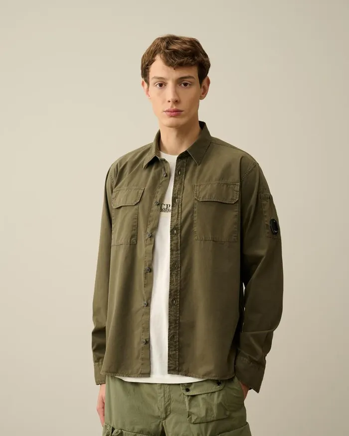 Man Gabardine Pockets Shirt Ivy Green CP Company Shirt