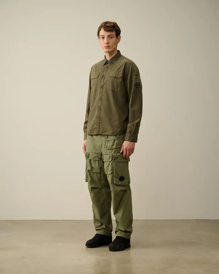 Man Gabardine Pockets Shirt Ivy Green CP Company Shirt