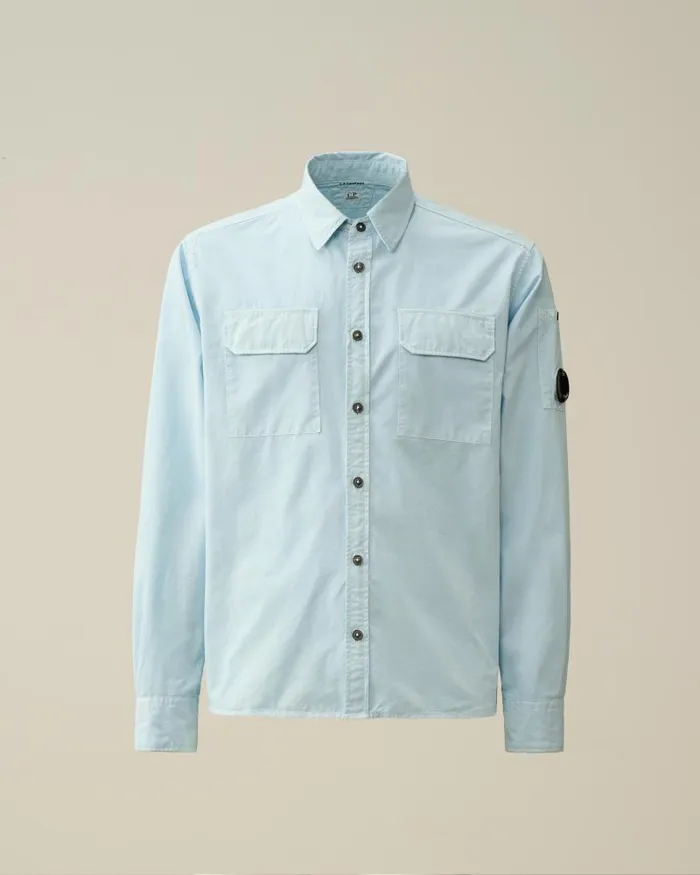 Man Gabardine Pockets Shirt Starlight Blue CP Company Shirt