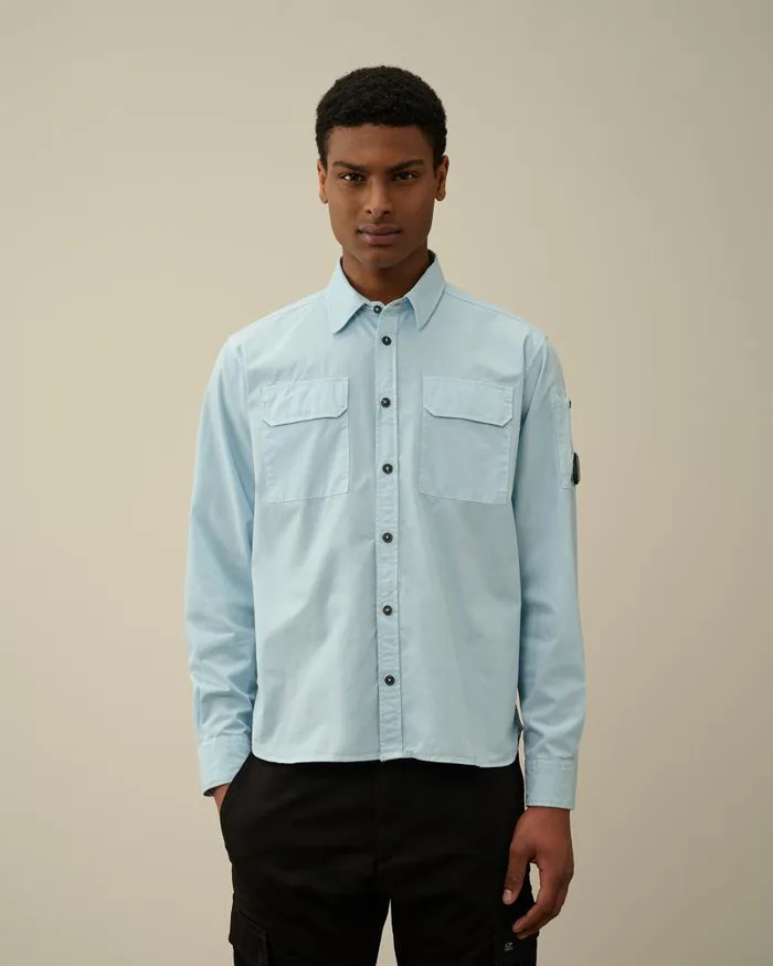 Man Gabardine Pockets Shirt Starlight Blue CP Company Shirt